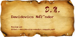 Davidovics Nándor névjegykártya