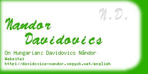nandor davidovics business card