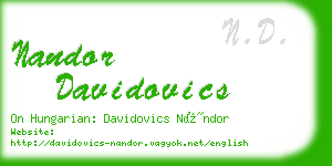 nandor davidovics business card